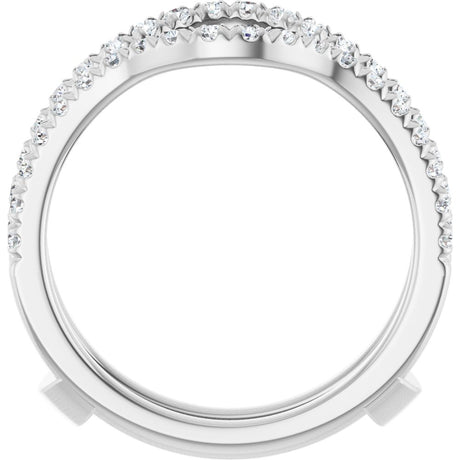 14K White 1/2 CTW Lab-Grown Diamond French-Set Ring Guard