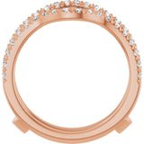 14K Rose Gold 1/2 CTW Diamond French-Set Ring Guard Mounting