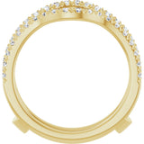 14K Yellow Gold 1/2 CTW Diamond French-Set Ring Guard Mounting