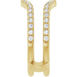 14K Yellow Gold 1/2 CTW Lab-Grown Diamond French-Set Ring Guard
