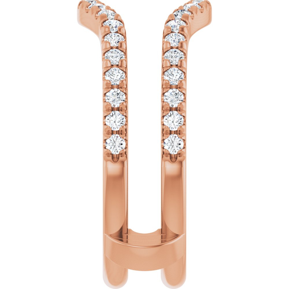 14K Rose Gold 1/2 CTW Diamond French-Set Ring Guard Mounting