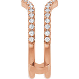 14K Rose Gold 1/2 CTW Diamond French-Set Ring Guard Mounting