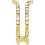 14K Yellow 1/2 CTW Diamond French-Set Ring Guard Mounting