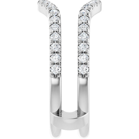 14K White Gold 1/2 CTW Diamond French-Set Ring Guard Mounting