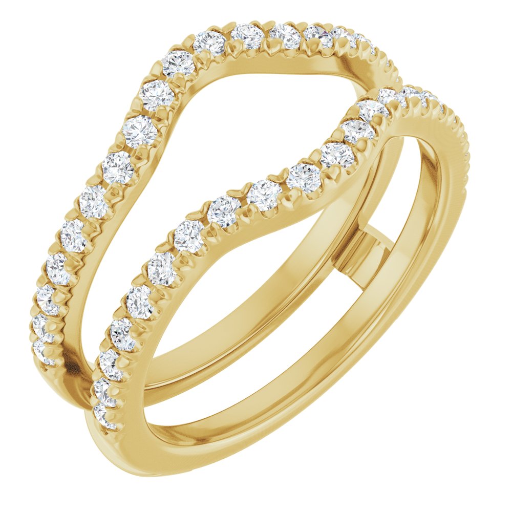 14K Yellow Gold 1/2 CTW Lab-Grown Diamond French-Set Ring Guard
