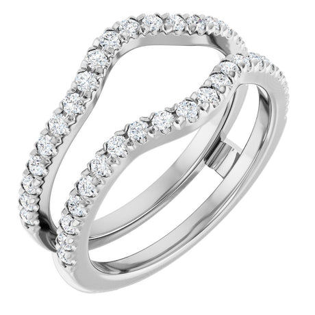 14K White Gold 1/2 CTW Lab-Grown Diamond French-Set Ring Guard