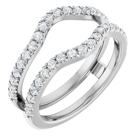 14K White 1/2 CTW Lab-Grown Diamond French-Set Ring Guard