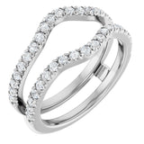 14K White Gold 1/2 CTW Diamond French-Set Ring Guard Mounting