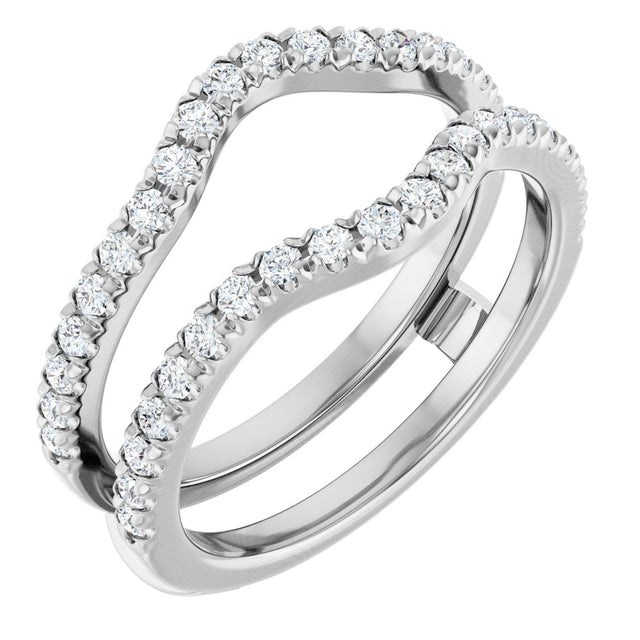 14K White Gold 1/2 CTW Diamond French-Set Ring Guard Mounting