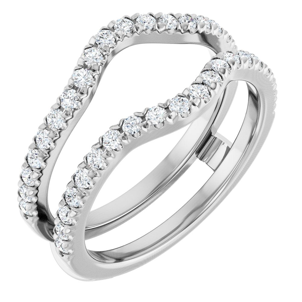 14K White Gold 1/2 CTW Lab-Grown Diamond French-Set Ring Guard