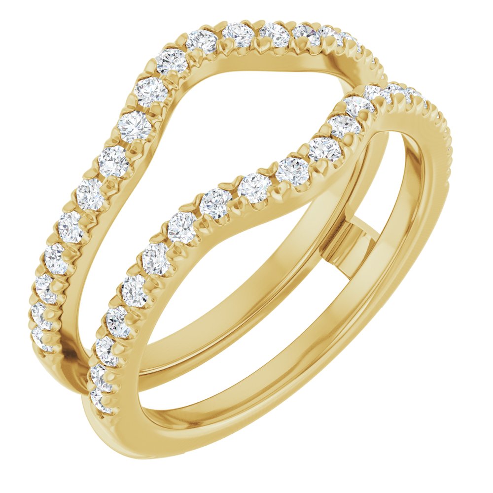 14K Yellow 1/2 CTW Diamond French-Set Ring Guard Mounting