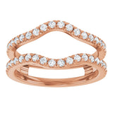 14K Rose Gold 1/2 CTW Diamond French-Set Ring Guard Mounting