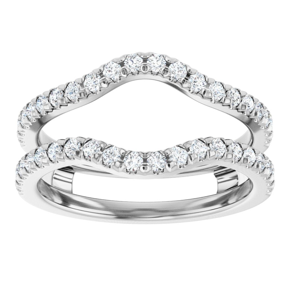 14K White Gold 1/2 CTW Diamond French-Set Ring Guard Mounting