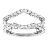 14K White Gold 1/2 CTW Diamond French-Set Ring Guard Mounting