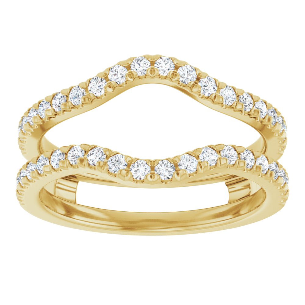 14K Yellow 1/2 CTW Diamond French-Set Ring Guard Mounting