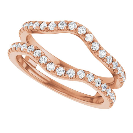 14K Rose Gold 1/2 CTW Diamond French-Set Ring Guard Mounting