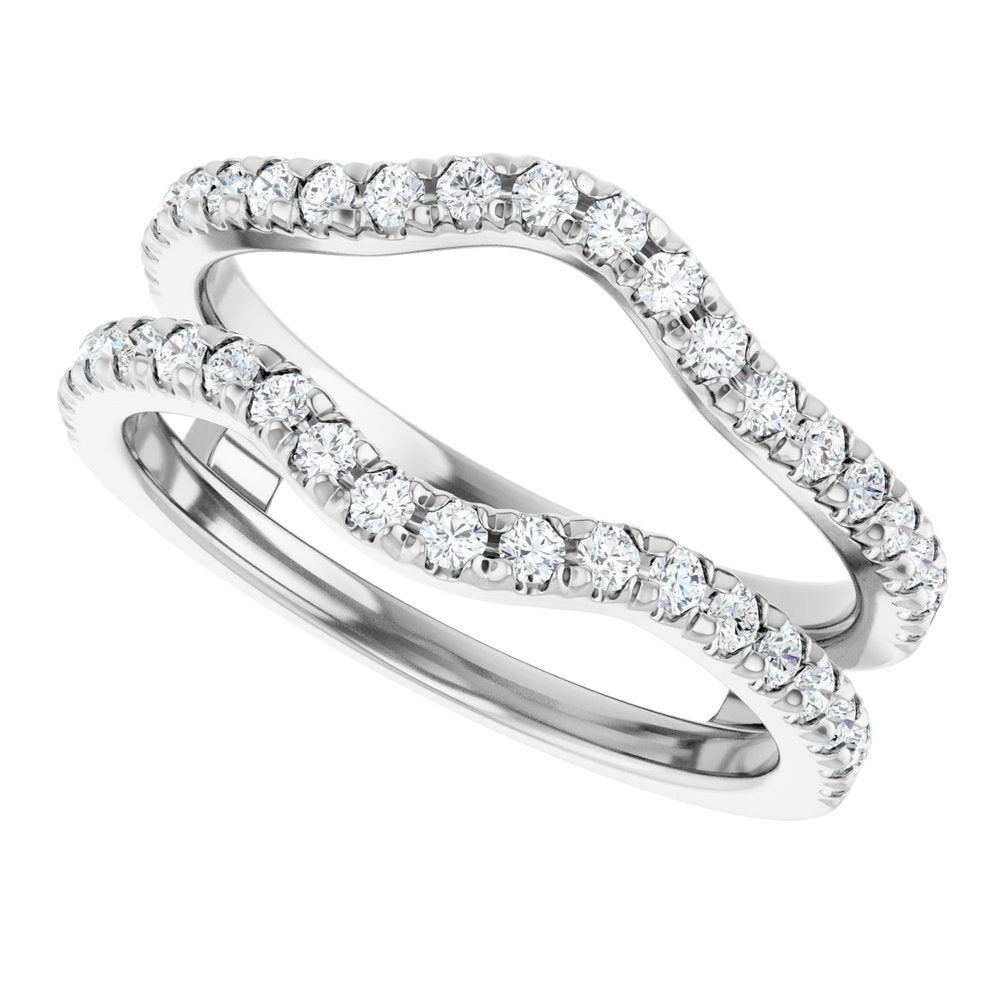 14K White 1/2 CTW Lab-Grown Diamond French-Set Ring Guard