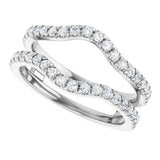 14K White Gold 1/2 CTW Diamond French-Set Ring Guard Mounting