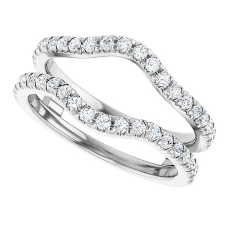 14K White Gold 1/2 CTW Diamond French-Set Ring Guard Mounting
