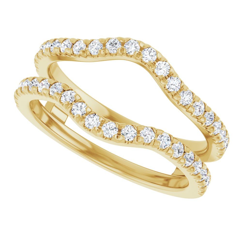 14K Yellow 1/2 CTW Diamond French-Set Ring Guard Mounting