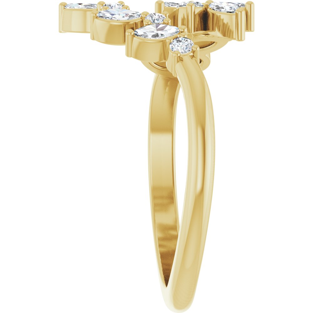 14K Yellow 1/2 CTW Natural Diamond Bypass Ring