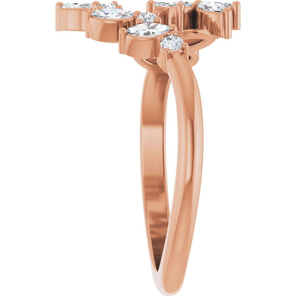 14K Rose 1/2 CTW Natural Diamond Bypass Ring