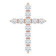 14K Rose 3/8 CTW Natural Diamond Cross Pendant