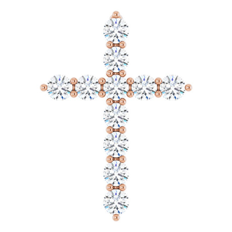14K Rose Gold 3/8 CTW Lab-Grown Diamond Cross Pendant