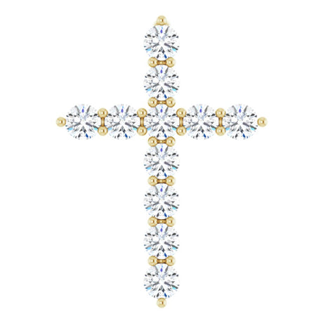14K Yellow Gold 3/8 CTW Lab-Grown Diamond Cross Pendant