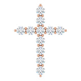 14K Rose 3/8 CTW Lab-Grown Diamond Cross Pendant