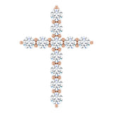 14K Rose Gold 3/8 CTW Lab-Grown Diamond Cross Pendant