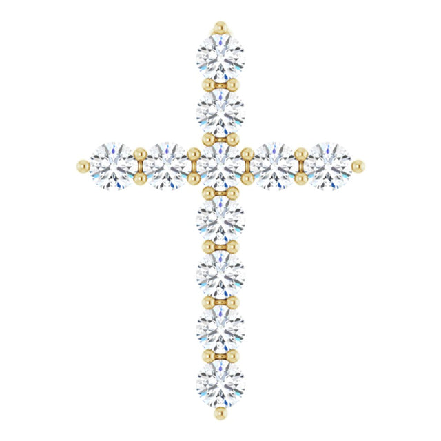 14K Yellow Gold 3/8 CTW Lab-Grown Diamond Cross Pendant