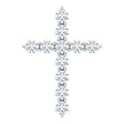 14K White 3/8 CTW Lab-Grown Diamond Cross Pendant