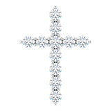 14K White 3/8 CTW Lab-Grown Diamond Cross Pendant