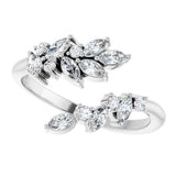 14K White Gold 1/2 CTW Natural Diamond Bypass Ring