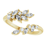 14K Yellow Gold 1/2 CTW Natural Diamond Bypass Ring