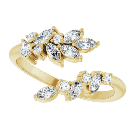 14K Yellow Gold 1/2 CTW Natural Diamond Bypass Ring