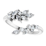 Platinum 1/2 CTW Natural Diamond Bypass Ring