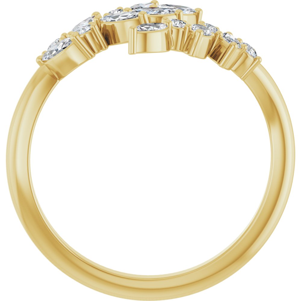 14K Yellow Gold 1/2 CTW Lab-Grown Diamond Bypass Ring