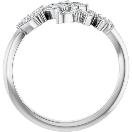14K White Gold 1/2 CTW Natural Diamond Bypass Ring