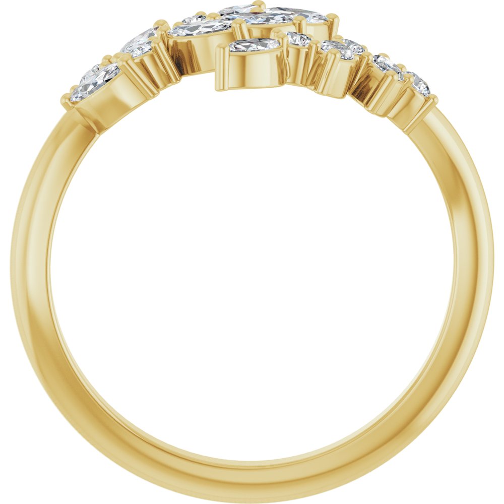 14K Yellow Gold 1/2 CTW Natural Diamond Bypass Ring