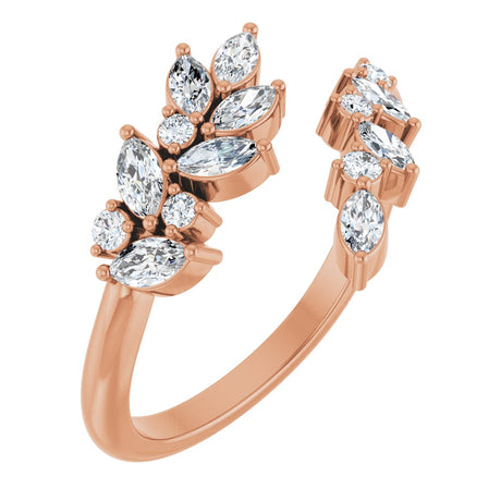 14K Rose Gold 1/2 CTW Natural Diamond Bypass Ring