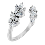 14K White 1/2 CTW Natural Diamond Bypass Ring