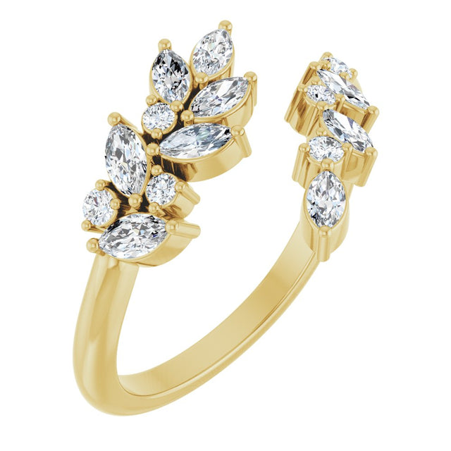 14K Yellow Gold 1/2 CTW Lab-Grown Diamond Bypass Ring