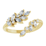 14K Yellow Gold 1/2 CTW Natural Diamond Bypass Ring