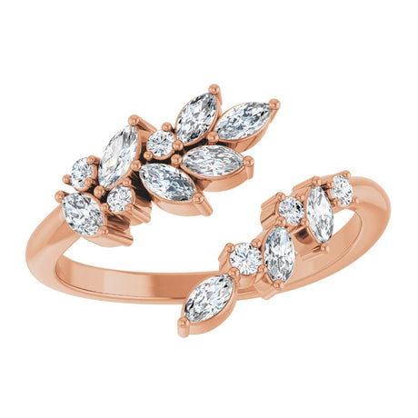14K Rose Gold 1/2 CTW Natural Diamond Bypass Ring