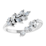 14K White Gold 1/2 CTW Natural Diamond Bypass Ring