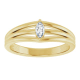 14K Yellow 1/8 CT Natural Diamond Geometric Ring