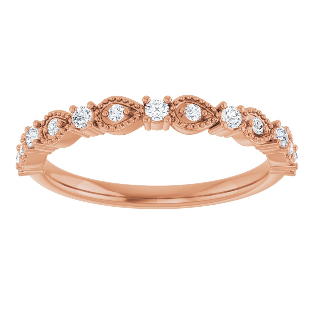 14K Rose 1/5 CTW Natural Diamond Anniversary Band