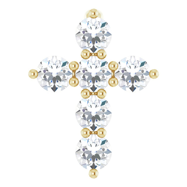 14K Yellow 1/4 CTW Lab-Grown Diamond Cross Pendant